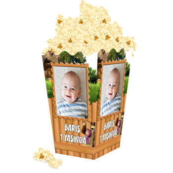 Maşa ve Kocaayı Temalı Popcorn Kutusu