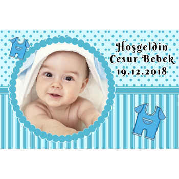 Mavi Baby Shower Temalı Magnet