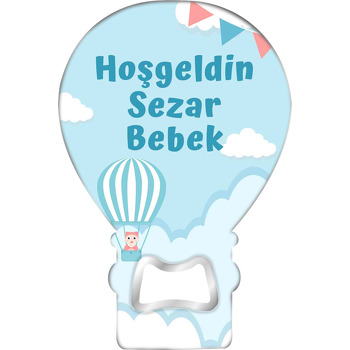 Mavi Balonlu Bebek Temalı Balon Magnet Açacak