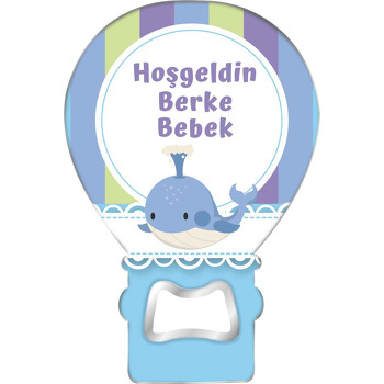 Mavi Bebek Balina Temalı Balon Magnet Açacak