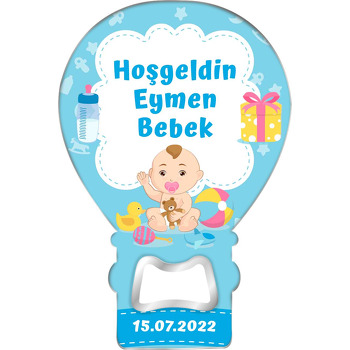 Mavi Bebek Hediye Temalı Balon Magnet Açacak