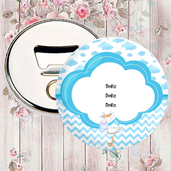 Mavi Bulut Baby Shower Temalı Magnet Açacak