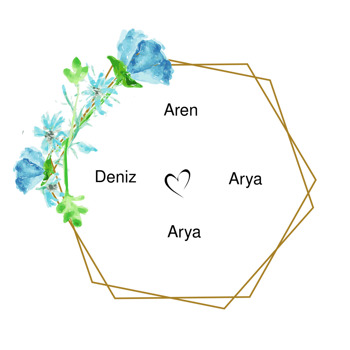 Mavi Çiçek 2 Temalı Söz Nişan Nikah Sticker