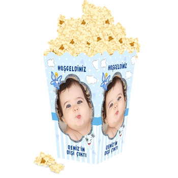 Mavi Diş Buğdayı Temalı Popcorn Kutusu