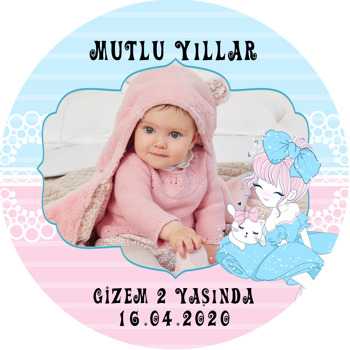 Mavi Elbiseli Balerin Temalı Resimli Sticker