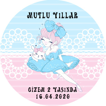 Mavi Elbiseli Balerin Temalı Sticker