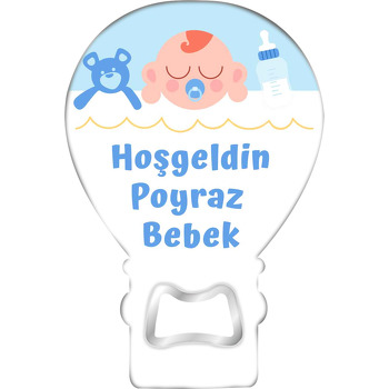 Mavi Emzikli Bebek Temalı Balon Magnet Açacak