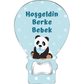 Mavi Fonda Panda Temalı Balon Magnet Açacak