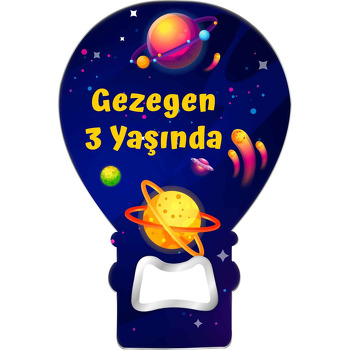 Mavi Galaksi ile Sarı Satürn Temalı Balon Magnet Açacak