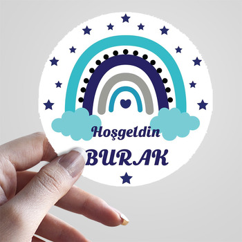 Mavi ile Lacivert Gökkuşağı Temalı Sticker