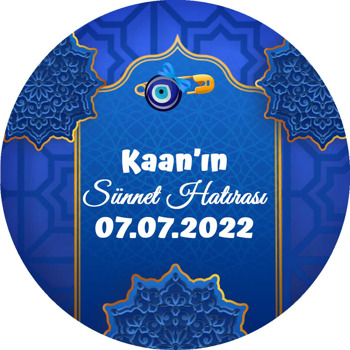 Mavi Mandala ile Gold Kapı Temalı Sticker