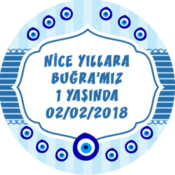 Mavi Nazar Boncuğu Temalı Sticker