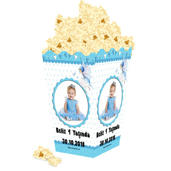 Mavi Peri Temalı Popcorn Kutusu