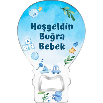 Mavi Soft Bebek Eşyaları Temalı Balon Magnet Açacak