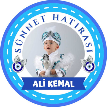 Mavi Sünnet Hatırası ile Nazar Boncuğu Temalı Sticker