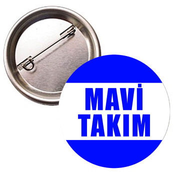 Mavi Takım Temalı İğneli Buton Rozet