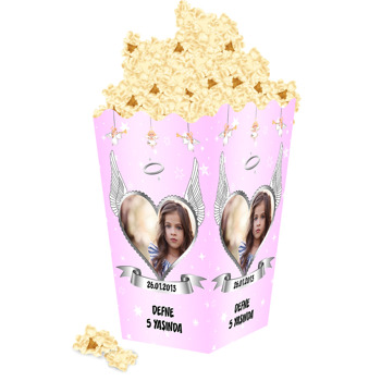 Melek Kanatlı Çerçeve Temalı Popcorn Kutusu