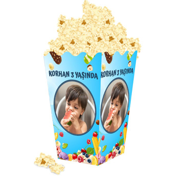 Meyveli Şekerlemeler Temalı Temalı Popcorn Kutusu