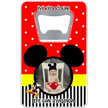 Mickey 2 Temalı Dikdörtgen Magnet Açacak