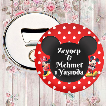 Mickey ile Minnie Mouse İkiz Temalı Magnet Açacak