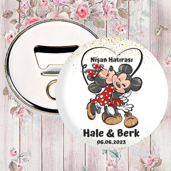 Mickey ile Minnie Mouse ve Kalp Kuyruklar Temalı Magnet Açacak