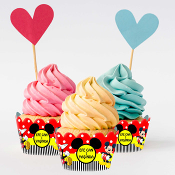 Mickey Mouse 2 Temalı Cupcake Sargısı