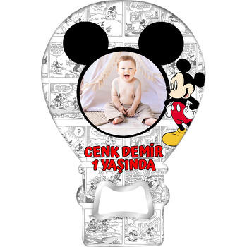 Mickey Mouse Çizgi Roman Fon Temalı Balon Magnet Açacak