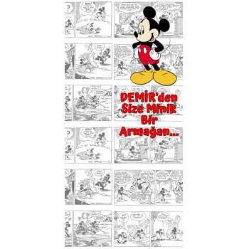 Mickey Mouse Çizgi Roman Fon Temalı Hediyelik Kart