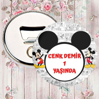 Mickey Mouse Çizgi Roman Fon Temalı Magnet Açacak