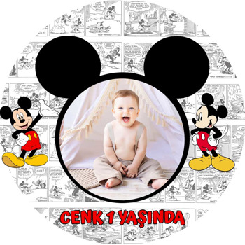 Mickey Mouse Çizgi Roman Fon Temalı Sticker