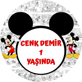 Mickey Mouse Çizgi Roman Fon Temalı Sticker