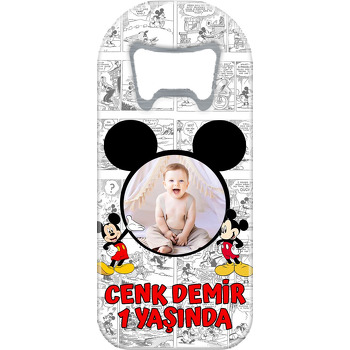 Mickey Mouse Çizgi Roman Fon Temalı Uzun Magnet Açacak