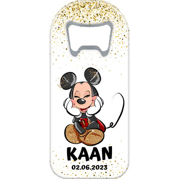 Mickey Mouse ile Gold Simli Fon Temalı Uzun Magnet Açacak