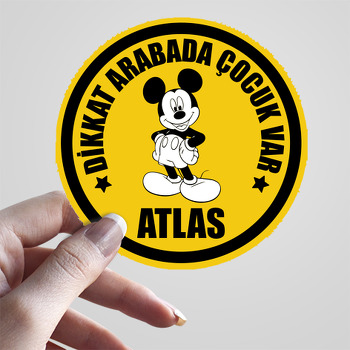 Mickey Mouse Kardeş ve Dikkat Çocuk Var Temalı Sticker