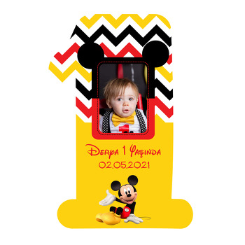 Mickey Mouse Sarı Temalı Doğum Günü Magnet