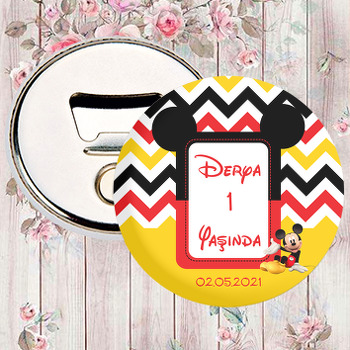 Mickey Mouse Sarı Temalı Magnet Açacak