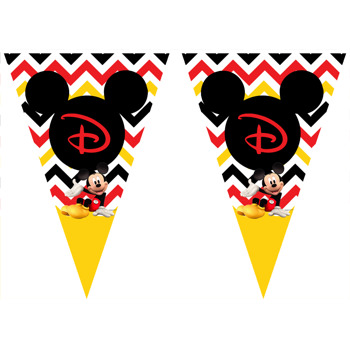 Mickey Mouse Sarı Temalı Parti Banner