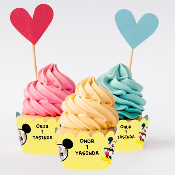 Mickey Mouse Temalı Cupcake Sargısı