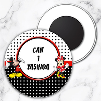 Mickey Mouse Temalı Daire Plastik Magnet