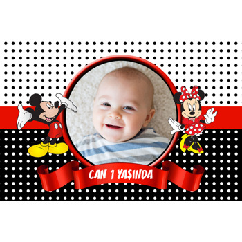 Mickey Mouse Temalı Doğum Günü Magnet