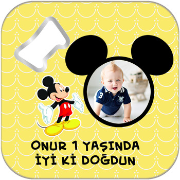 Mickey Mouse Temalı Kare Magnet Açacak