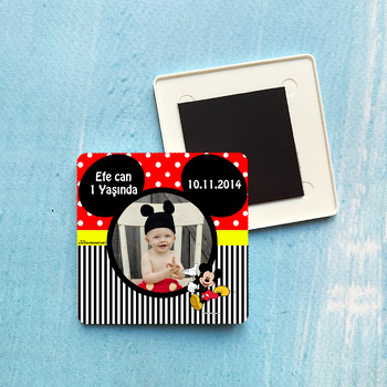 Mickey Mouse Temalı Plastik Kare Magnet