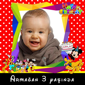 Mickey Mouse ve Arkadaşları Temalı Kare Parti Afiş