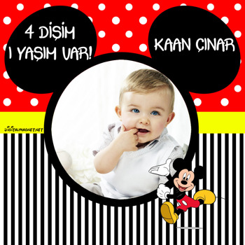 Mickey Temalı   Kare Parti Afiş