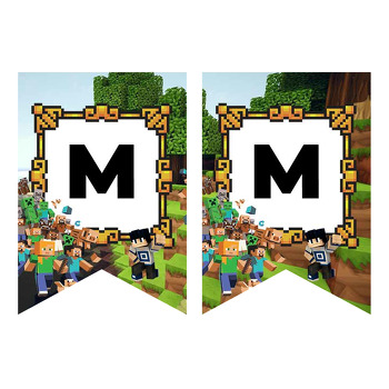 Minecraft Dünyası Temalı Flama Banner