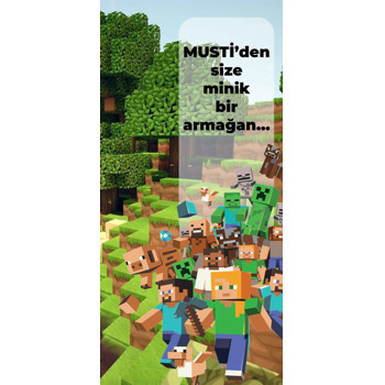 Minecraft Dünyası Temalı Hediyelik Kart