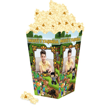 Minecraft Dünyası Temalı Popcorn Kutusu