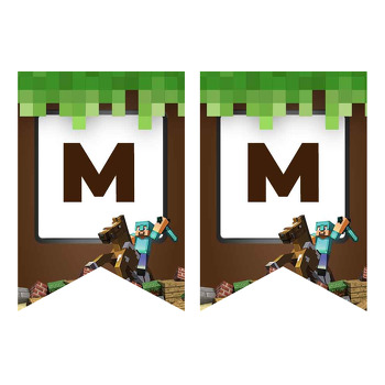 Minecraft Pixel Fon Temalı Flama Banner