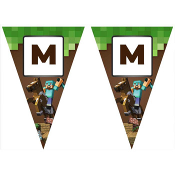 Minecraft Pixel Fon Temalı Parti Banner