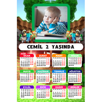 Minecraft Temalı Takvim Magnet